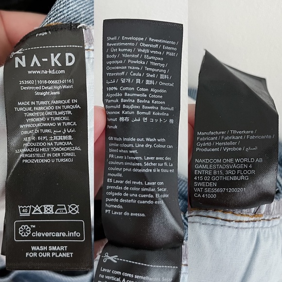 ASOS NA-KD Straight Leg Ripped Jeans in Light Blue - Picture 12 of 13